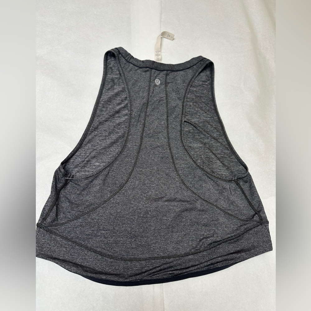 Lululemon Pace Perfect Tank Heathered Gray black - Picture 2 of 5